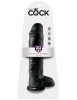 King Cock duże czarne dildo - 11'' Cock with Balls sztuczny penis (czarny)